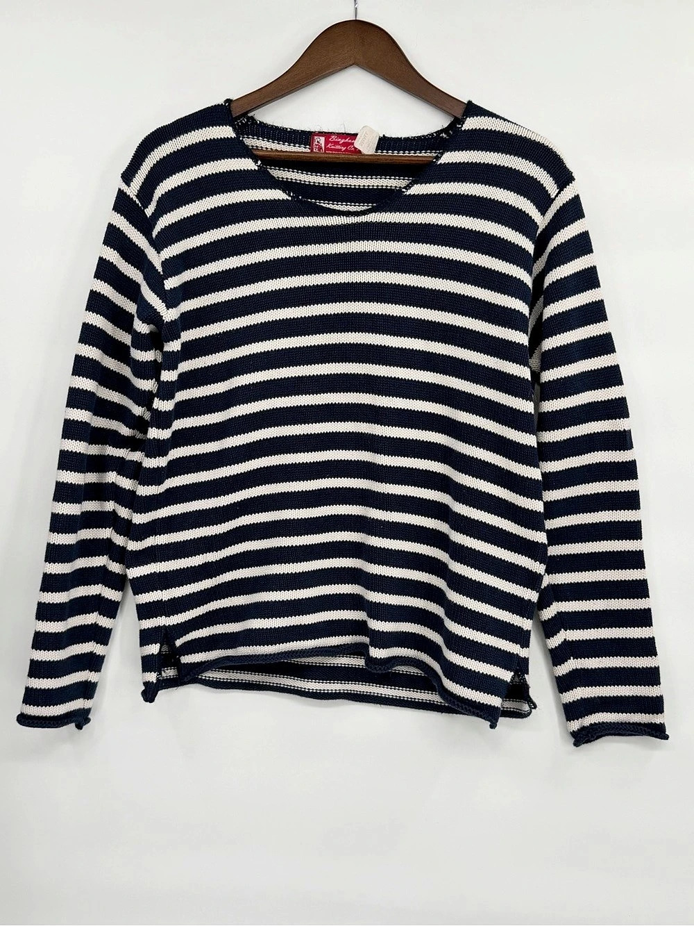Birgham Knitting Co. Inc. Striped Cotton Sweater Size Small